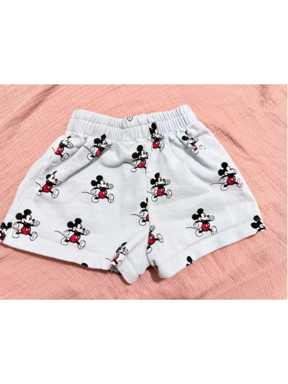 Girls ZARA Disney Mickey Mouse NY Light Blue Shorts Size 7